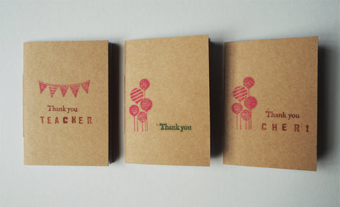 Teacher's Day mini kraft notebooks, Thank You, Appreciation gifts