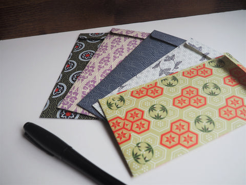 Elegant traditional Asian motifs money envelopes-set of 5 for Christmas in jumbo size